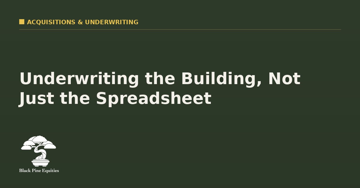 Underwriting the Building, Not Just the Spreadsheet